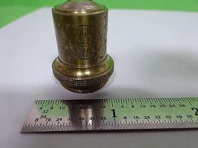 MICROSCOPE PART VINTAGE OBJECTIVE BAKER LONDON 3 OPTICS AS IS BIN#H7-A-09