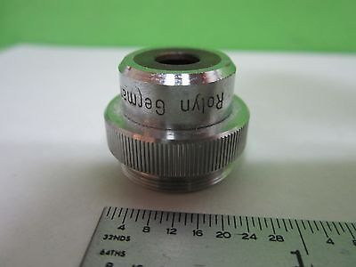 MICROSCOPE PART OBJECTIVE ROLYN GERMANY 4X OPTICS AS IS BIN#T5-26