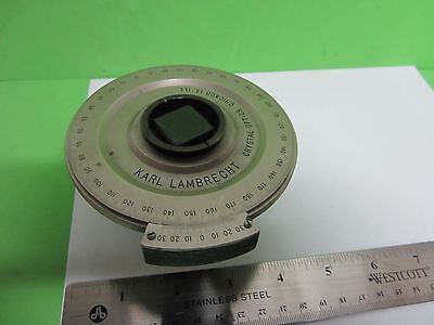 OPTICAL KARL LAMBRECHT POLARIZER PRISM ROTABLE [spotted] AS IS OPTICS BIN#65-04