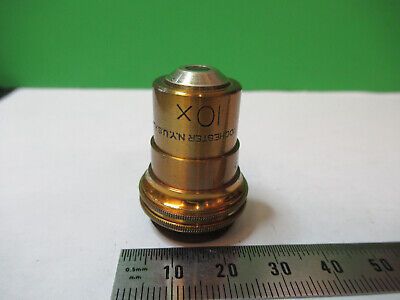 ANTIQUE BAUSCH LOMB BRASS 10X OBJECTIVE MICROSCOPE PART AS PICTURED &Z1-A-27