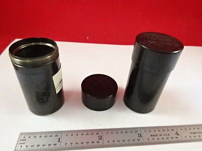 LOT 2 EA EMPTY MICROSCOPE OBJECTIVE CONTAINER BAUSCH LOMB AS IS B#C6-C-19