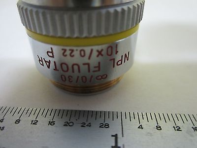 MICROSCOPE PART OBJECTIVE LEITZ FLUOTAR 10X P INFINITY OPTICS AS IS BIN#U2-17