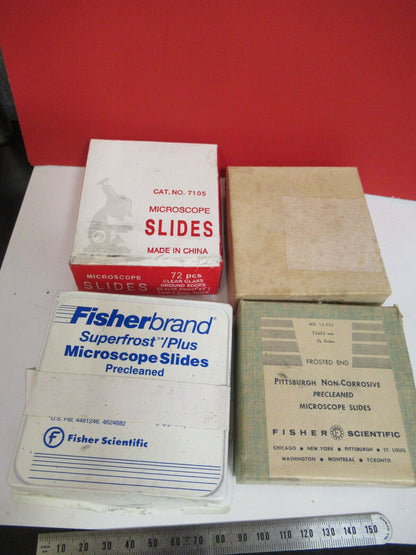 LOT GLASS SLIDES ASSORTED MICROSCOPE PART AS PICTURED Y7-B-35