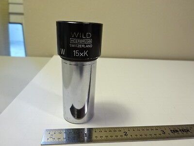 MICROSCOPE PART WILD HEERBRUGG SWISS EYEPIECE OCULAR 15xK OPTICS AS IS B#AE-70