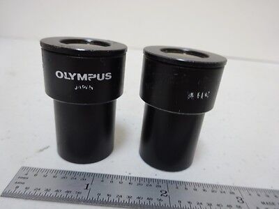 MICROSCOPE PART LOT EYEPIECES OLYMPUS 15X + RETICLE OPTICS AS IS BIN#N8-H-07