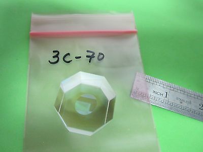 OPTICAL weird truncated prism coated inside circle ?? LASER OPTICS BIN#3c-70