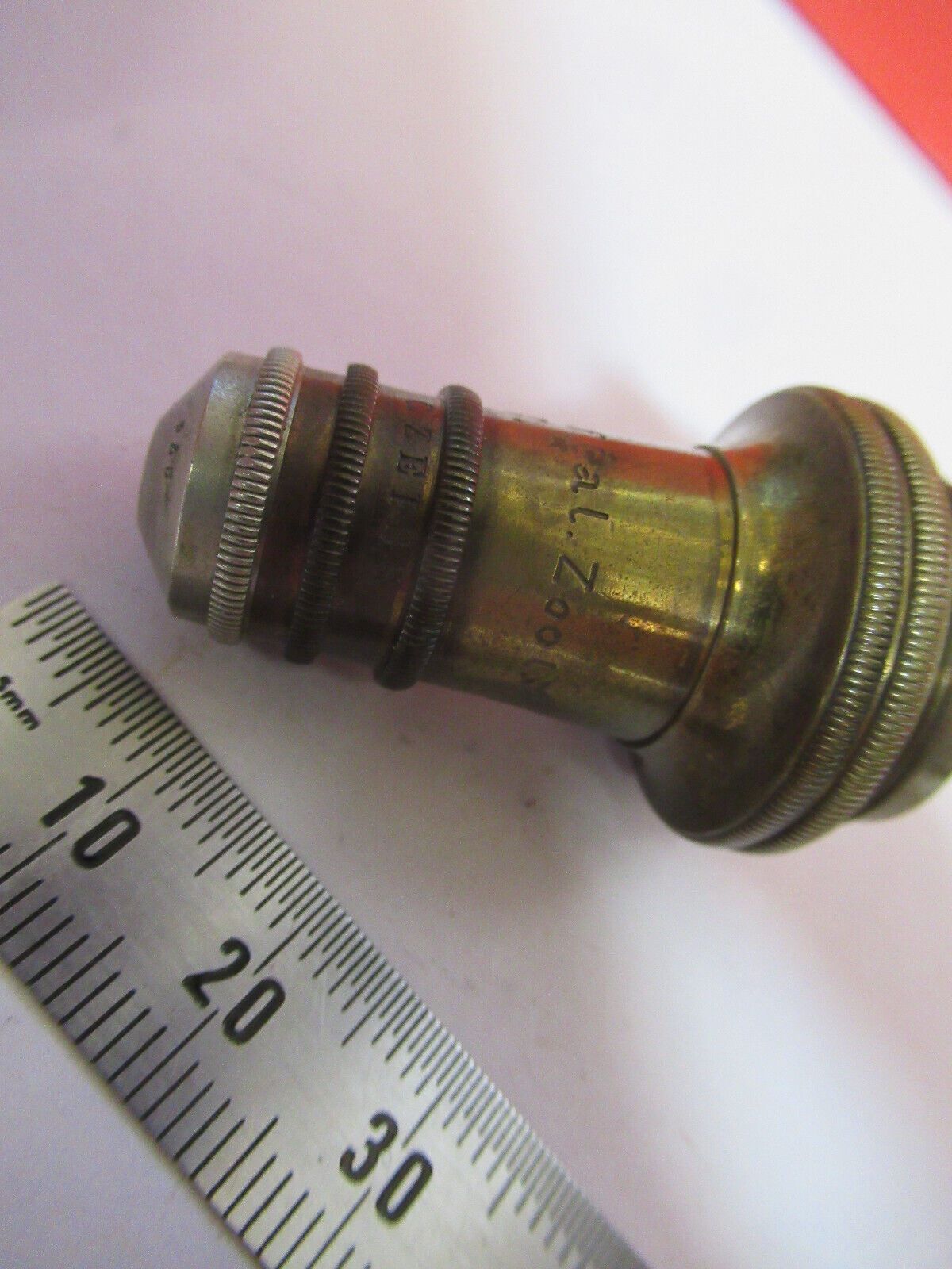 ANTIQUE  CARL ZEISS GERMANY "D"  OBJECTIVE MICROSCOPE PART AS PICTURED G4-A-105