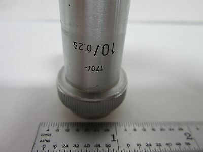 MICROSCOPE PART LEITZ WETZLAR GERMANY OBJECTIVE 10X OPTICS BIN#L3-15