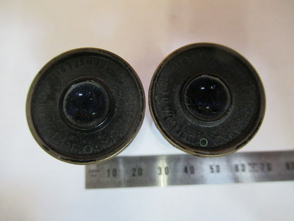 ANTIQUE ERNST LEITZ EYEPIECE 10X PAIR MICROSCOPE PART AS PICTURED &P9-A-18