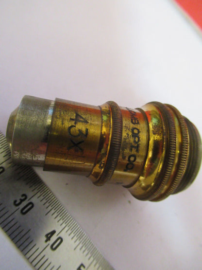 ANTIQUE  BAUSCH LOMB LENS 43X  OBJECTIVE MICROSCOPE PART AS PICTURED #R3-C-59