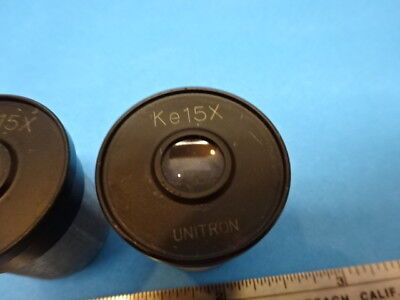 LOT 2 EA UNITRON Ke15x EYEPIECE OCULAR OPTICS MICROSCOPE PART AS IS &90-A-27