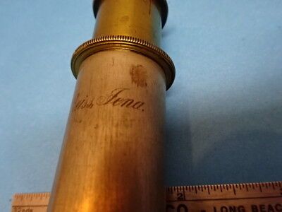 ANTIQUE VERY RARE BRASS CARL ZEISS EYEPIECE OCULAR MICROSCOPE PART AS IS #90-15