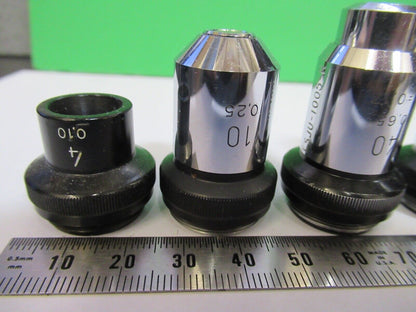 LOT OBJECTIVES WILD HEERBRUGG SWISS MICROSCOPE PART AS PICTURED Q7-B-15