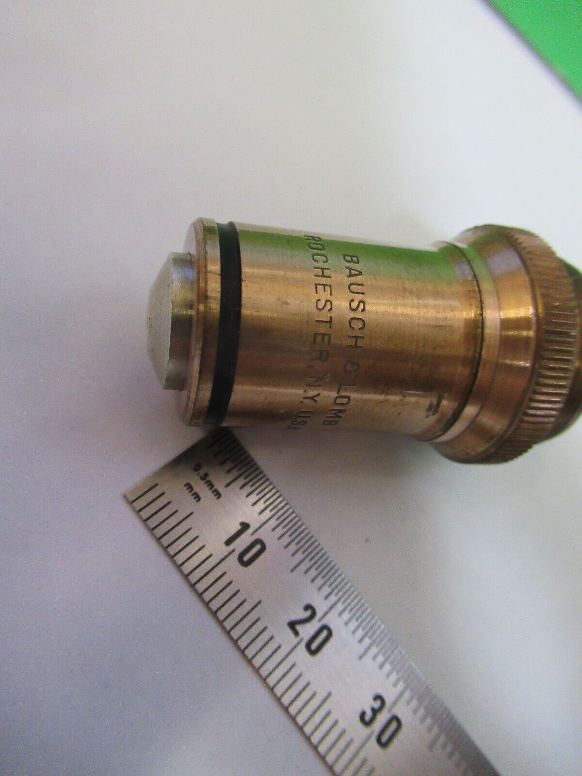 ANTIQUE BRASS BAUSCH LOMB APO 2mm 90X OBJECTIVE MICROSCOPE AS PICTURED #H3-A-18