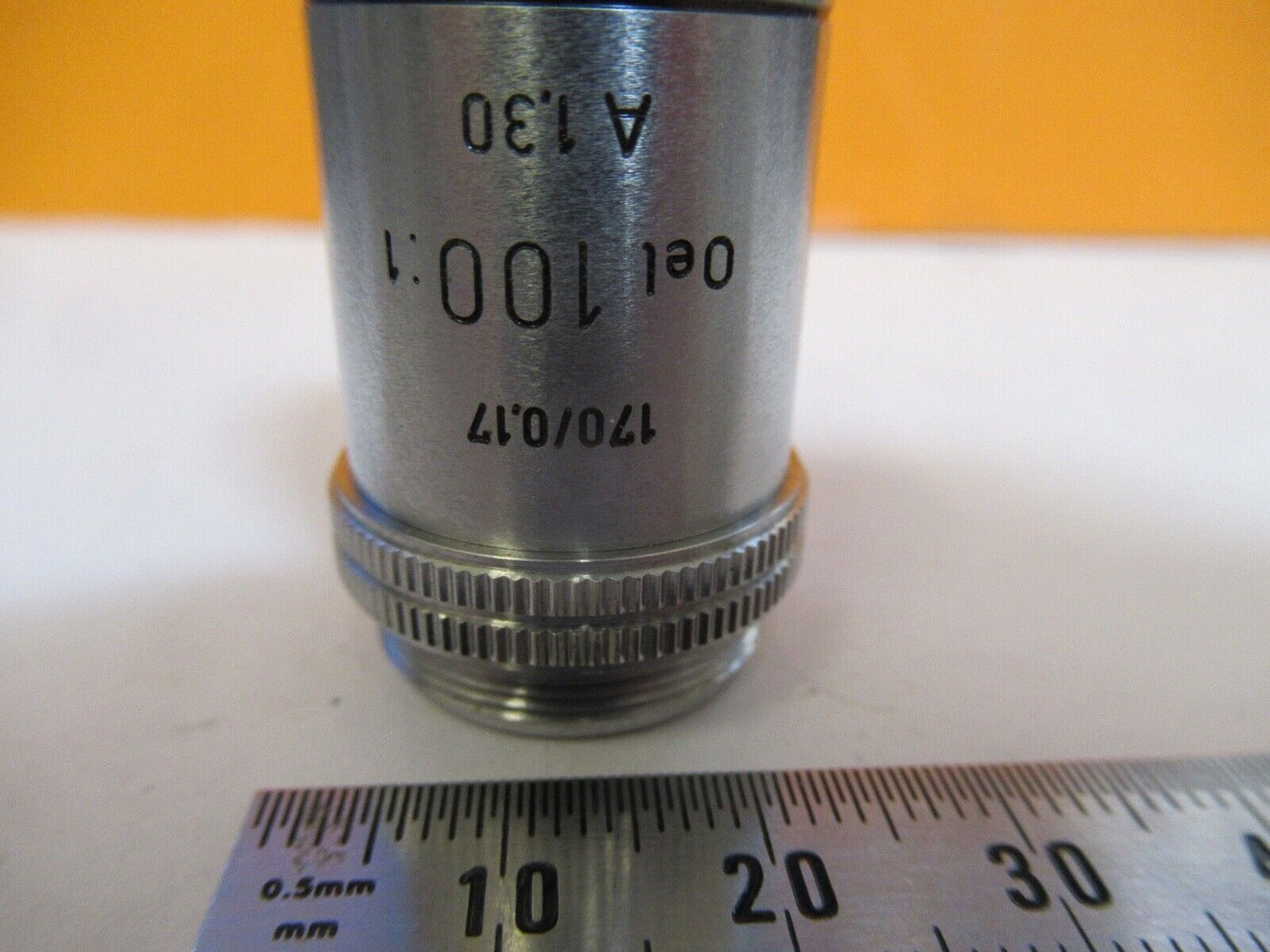 LEITZ WETZLAR 100X /170 OBJECTIVE LENS OPTIC MICROSCOPE PART AS PICTURED 1-DT-18