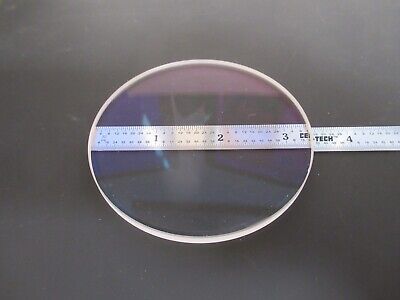 OPTICAL BK7 GLASS ROUND WINDOW PLATE 3.375" DIAMETER OPTIC AS PICTURED FT-1-A-65