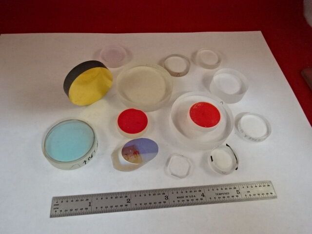 FOR PARTS OPTICS LOT [some blemishes, scratches, etc] LENSES FLAT AS IS #Y6-A-16