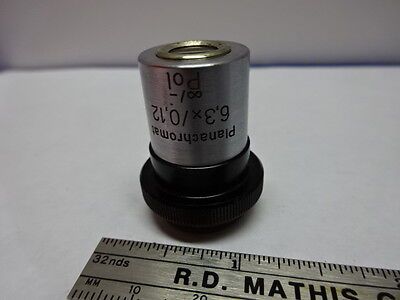 MICROSCOPE PART OBJECTIVE AUS JENA GERMANY POL 6.3X [dirty] OPTICS AS IS #84-20