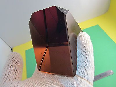 OPTICAL RARE & LARGE AMBER PRISM [small chips] LASER OPTICS BIN#A7-01