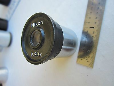 OPTICAL MICROSCOPE PART EYEPIECE NIKON JAPAN K20X  OPTICS DWR#02