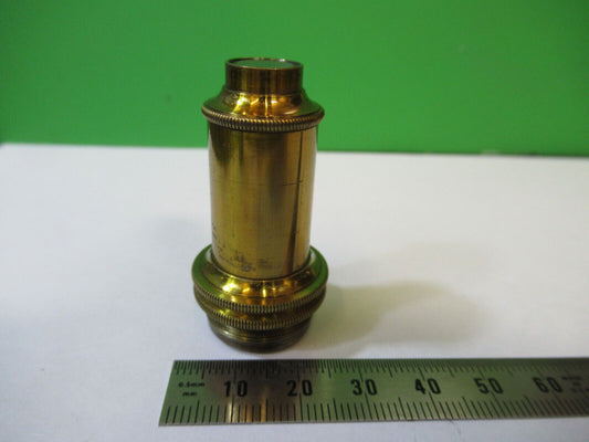 ANTIQUE BRASS HENRY CROUCH LONDON 1" OBJECTIVE MICROSCOPE AS PICTURED &22-A-15