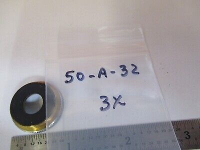 VICKERS ENGLAND OBJECTIVE 3X LENS OPTICS MICROSCOPE PART AS PICTURED &50-A-32