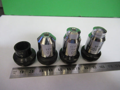 LOT OBJECTIVES WILD HEERBRUGG SWISS MICROSCOPE PART AS PICTURED Q7-B-15