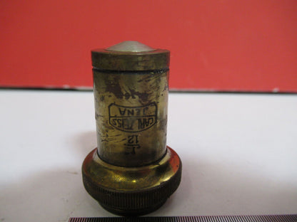 ANTIQUE BRASS CARL ZEISS GERMANY OBJECTIVE MICROSCOPE PART AS PICTURED &S9-A-59