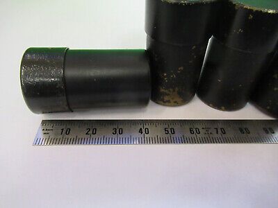 LOT 4 EA EMPTY BRASS SPENCER OBJECTIVE CANS MICROSCOPE AS PICTURED &Q9-A-12