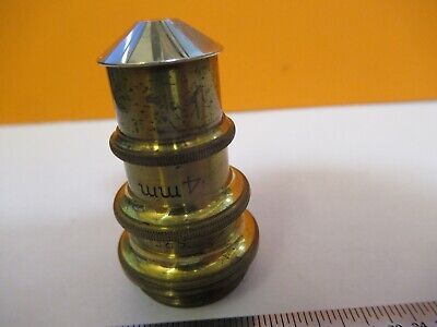 ANTIQUE SPENCER 4mm BRASS OBJECTIVE MICROSCOPE PART AS PICTURED &7B-B-11