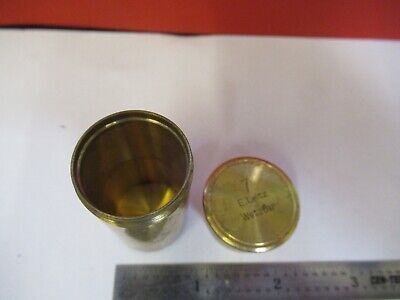 ANTIQUE BRASS EMPTY OBJECTIVE CAN E. LEITZ "7" MICROSCOPE PART AS PIC &Q1-A-62