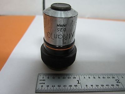 MICROSCOPE PART OBJECTIVE MPLAN 10X OLYMPUS JAPAN OPTICS AS IS BIN#K9-51