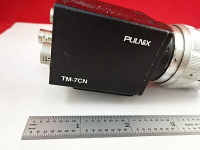 MICROSCOPE PART INSPECTION CAMERA PULNIX TM-7CN COSMICAR LENS AS PICTURED &Z7-06