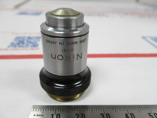 MICROSCOPE PART OBJECTIVE NIKON JAPAN 100X OPTICS LENS AS PICTURED &W7-B-67