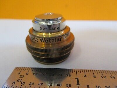 ANTIQUE ERNST LEITZ WETZLAR OBJECTIVE 4mm MICROSCOPE PART AS PICTURED &A3-B-84