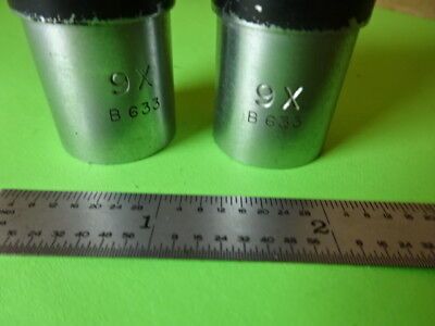 MICROSCOPE PART OPTICAL LOT EYEPIECES OCULAR SPENCER AO 9X OPTICS AS IS #L5-B-14