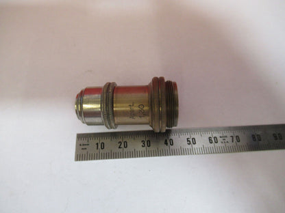 ANTIQUE  BRASS LEITZ GERMANY OBJECTIVE 1/12 MICROSCOPE PART AS PICTURED G4-A-101