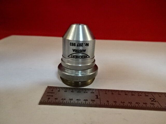 MICROSCOPE PART OBJECTIVE REICHERT AUSTRIA 4X OPTICS AS IS #37-A-10