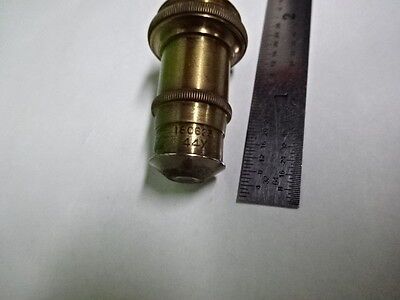 MICROSCOPE PART OBJECTIVE VINTAGE BRASS SPENCER 44X OPTICS AS IS #B2-M-16