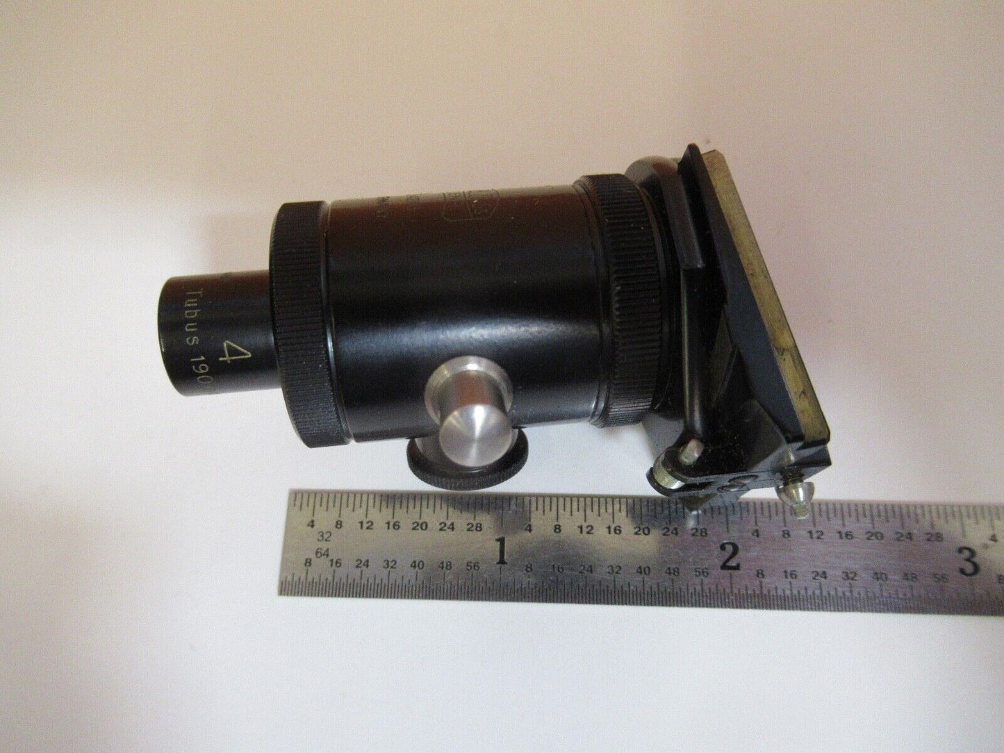 ANTIQUE RARE ZEISS OBJECTIVE 4 POL OPTICS MICROSCOPE PART AS PICTURED &A7-A-87