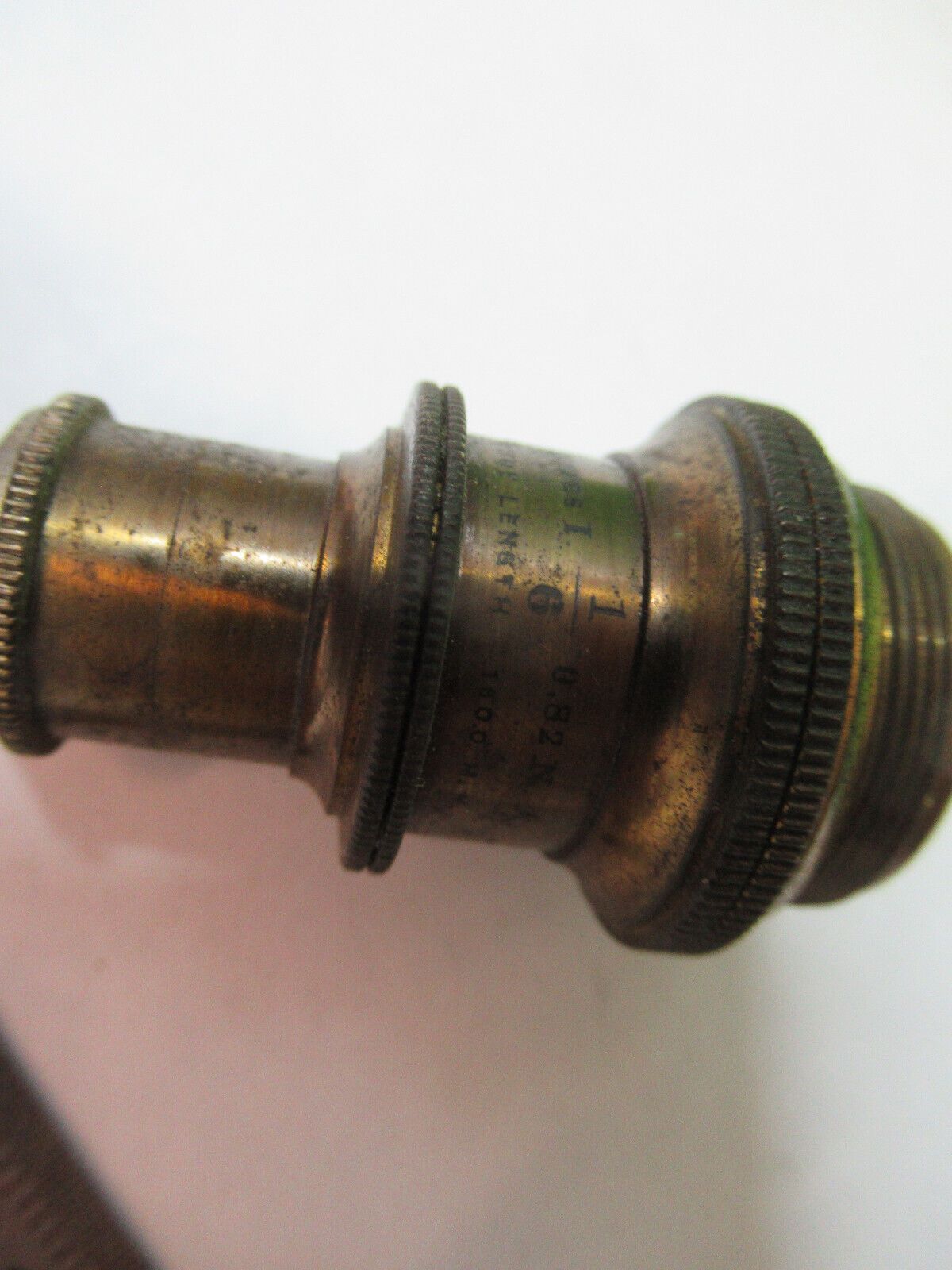 ANTIQUE BRASS BAUSCH LOMB 1/6 OBJECTIVE MICROSCOPE PART AS PICTURED &5-B-04