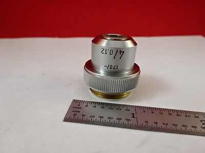 MICROSCOPE PART OBJECTIVE LEITZ WETZLAR GERMANY 4X OPTICS AS IS B#U1-B-09