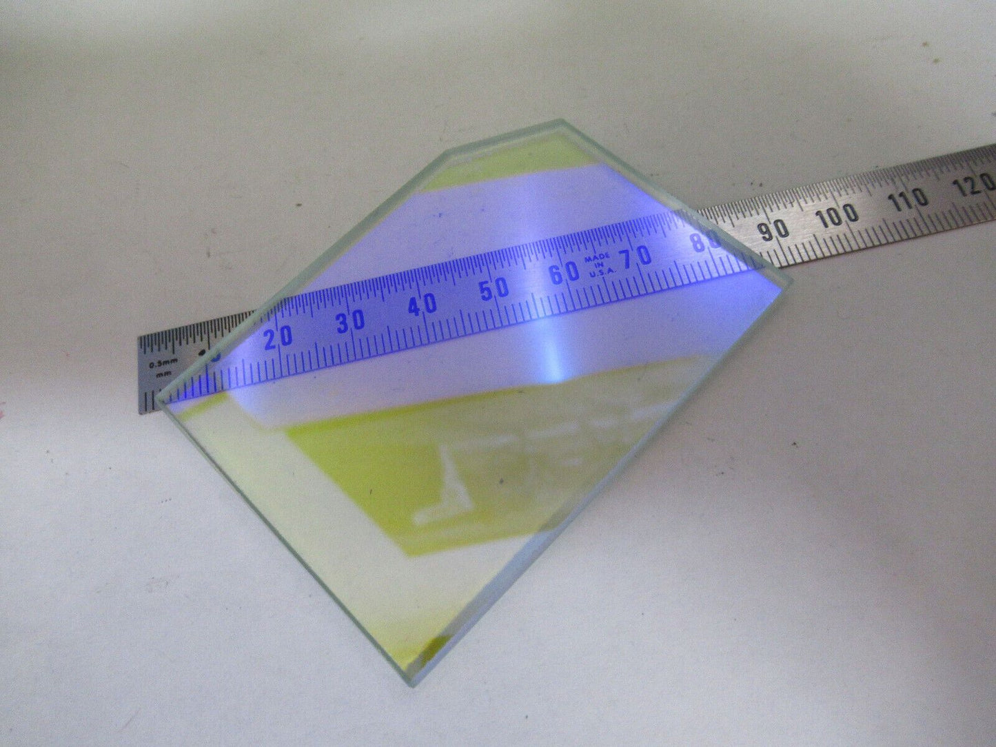 OPTICAL COATED GLASS PLATE DICHROIC LASER OPTICS AS PICTURED #Z8-A-16