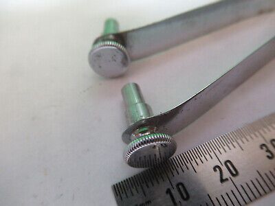 BAUSCH LOMB ANTIQUE CLIPS PAIR MICROSCOPE PART AS PICTURED &A9-B-38