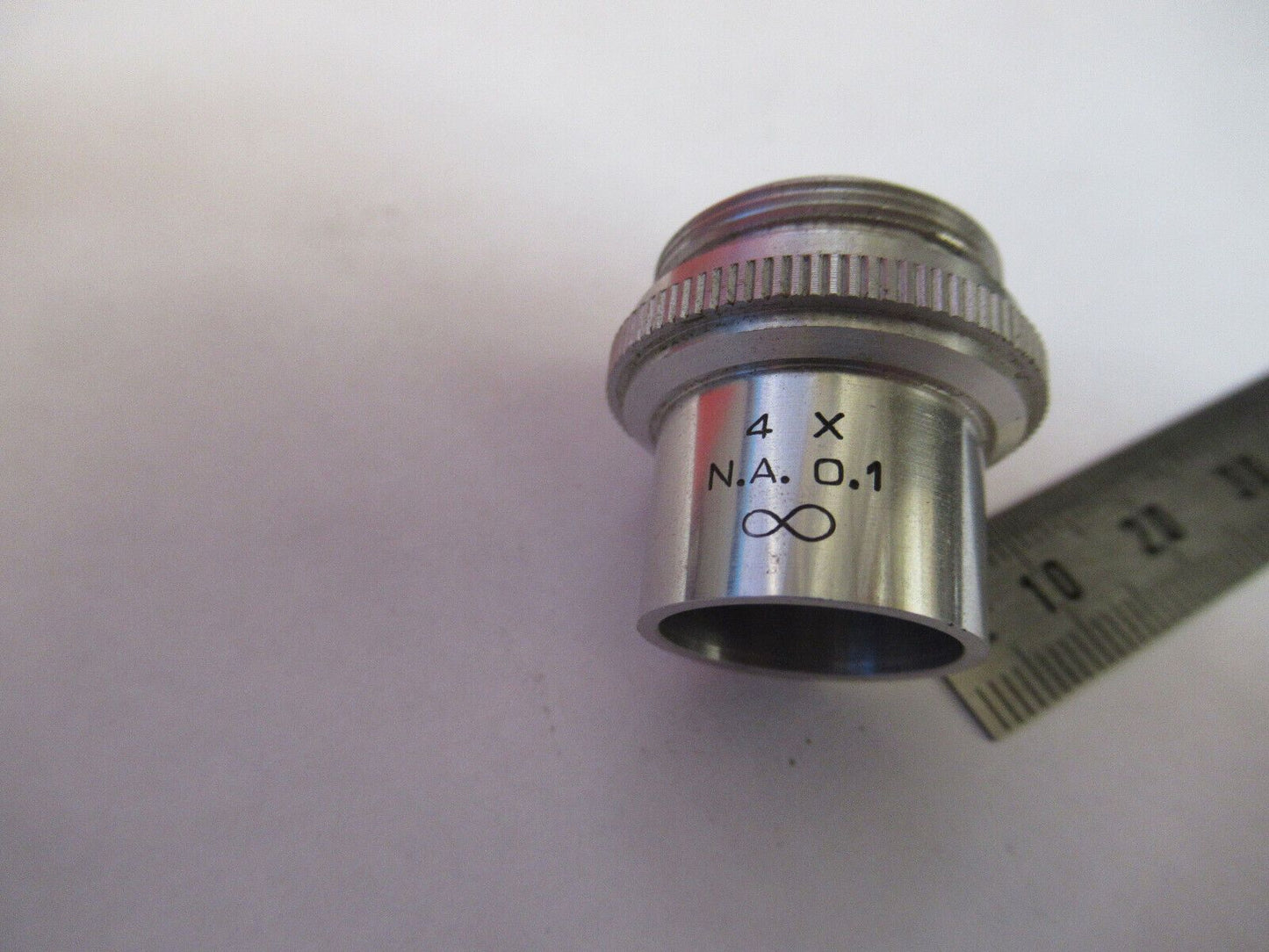 AO AMERICAN OPTICS INFINITY 4X OBJECTIVE MICROSCOPE PART AS PICTURED #R3-C-22