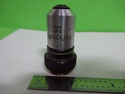 FOR PARTS MICROSCOPE OBJECTIVE OLYMPUS JAPAN MPLAN 40X OPTICS AS IS BIN#W8-66