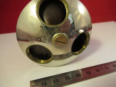 ANTIQUE ERNST LEITZ GERMANY NOSEPIECE STAGE MICROSCOPE PART OPTICS AS PIC 9-A-80