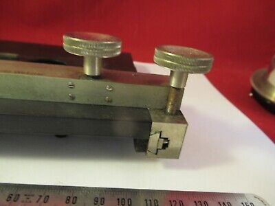 ANTIQUE ERNST LEITZ GERMANY BRASS TABLE STAGE MICROSCOPE PART OPTICS &9-A-82