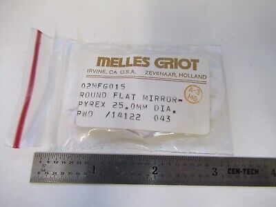 OPTICAL MELLES GRIOT FLAT MIRROR PYREX LASER OPTICS AS PICTURED &A9-A-50