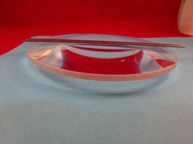 OPTICAL LARGE BI CONVEX LENS OPTICS AS PICTURED AS IS #27-A-08